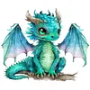 >SALE<5D DIY Full Round Drill Diamond Painting Young Dragon Kit Home Decor 30x30cm