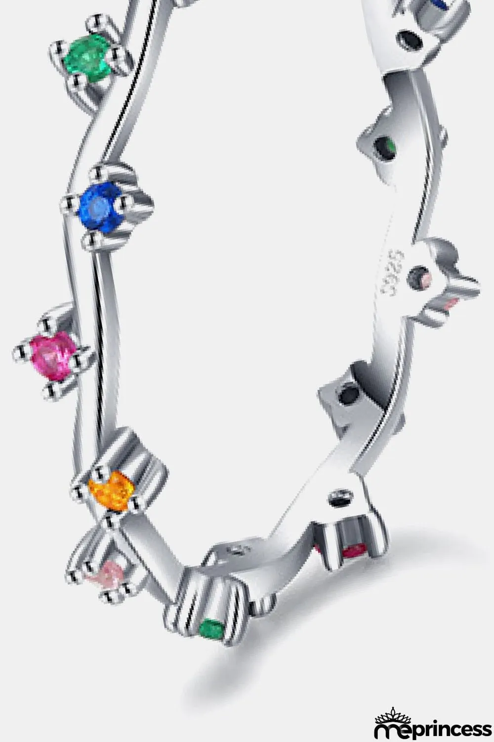 Multicolor 925 Sterling Silver Zircon Ring