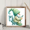 Goblin Goes To Toilet-18CT Stamped Cross Stitch 25*25cm/9.84*9.84in