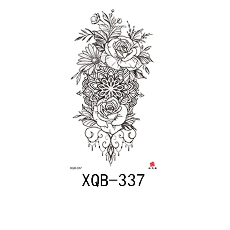 Small Full Arm Waterproof Tattoo Sticker Half Arm Arm Painted Flower Animal Arm Lasting European and American Tattoo Sticker