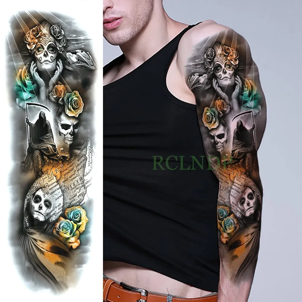 Waterproof Temporary Tattoo Sticker dragon Chinese style full arm fake tatto flash tatoo big size sleeve tato for men women