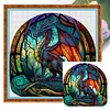Stained Glass Dragon-Full Embroidery 3 strands 11CT Stamped Cross Stitch-50*50CM