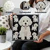 (30x30cm)DIY Pearl Painting Framed Puppy Handmade Pearl Material Art Kit Living Room Decor