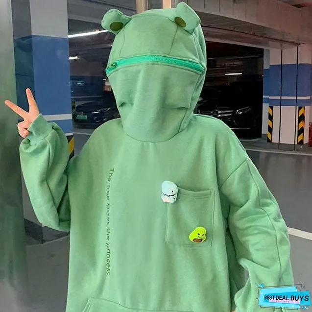 EOENKKY Funny Shark Patchwork Hoodies Women Autumn Kawaii Sweatshirt Oversized Casual Long Sleeve Pullover Woman Sweatshirt