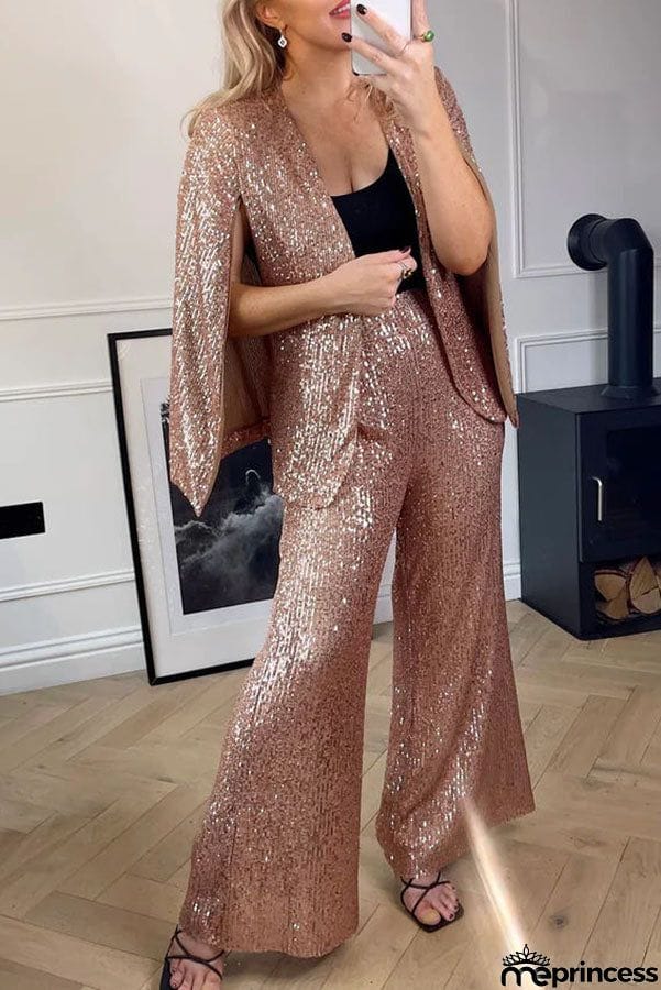 Special Festive Wear Sequin Cape Blazer