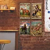 4PCS cavalier - Ensemble de panneaux en m&eacute;tal(20*30cm)