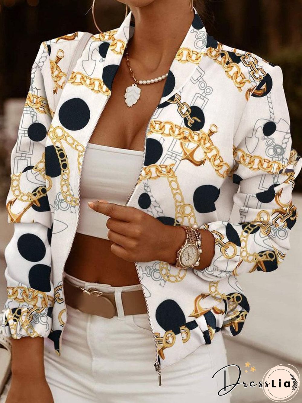 Lapel Slim Printed Suit Coat