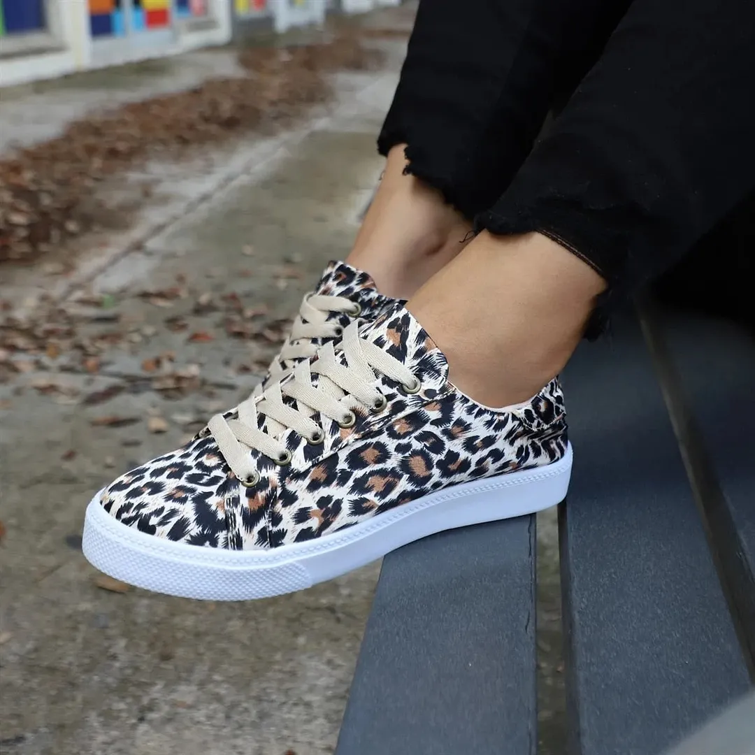 women's shoes 2021 new Lace Up casual shoes women flats Leopard loafers womens espadrilles Plus size shoes for women