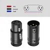 Male/Female 3 Pin Compact XLR Microphone Solder Adapter Connector with Wrench