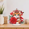 Acrylic Red Rose Cat - 5D DIY Craft Ornament