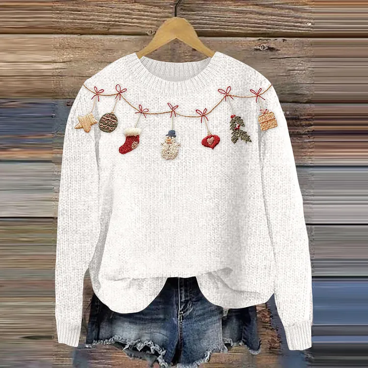 Women's Christmas Art Crew Neck Cozy Sweater