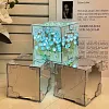 Tulip Night Light Handmade DIY Magic Cube Tulips Flower Table Lamp and Mirror Home decor Gift