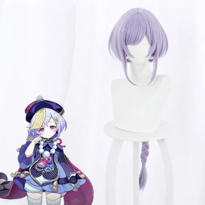 Genshin Toys Qiqi  Purple Cosplay Wig 