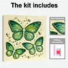 Green Butterfly DIY Pearl Painting Kit with Frame 30x30cm Pearl Gem Paintings Picture Arts Craft for Adults/Beginners Gift Home Wall Decor