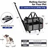 Pet Carrier- Airline Approved Dog Carrier with Wheels: Pet Travel Carrier, Cat Carrier with Telescopic Handle &ndash; Ideal for Dogs and Cats Easy to Fold