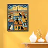 Van Gogh Cat-11CT Stamped Cross Stitch 40*55cm/15.75*21.65in