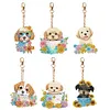 6pcs/set DIY Diamond Painting Special Shape Double Sided  Diamond Art Keyring Keychain Kit (Puppy)