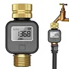 Digital Water Flow Meter IPX5 Waterproof Brass Inlet Outlet Flow Rate Test Meter