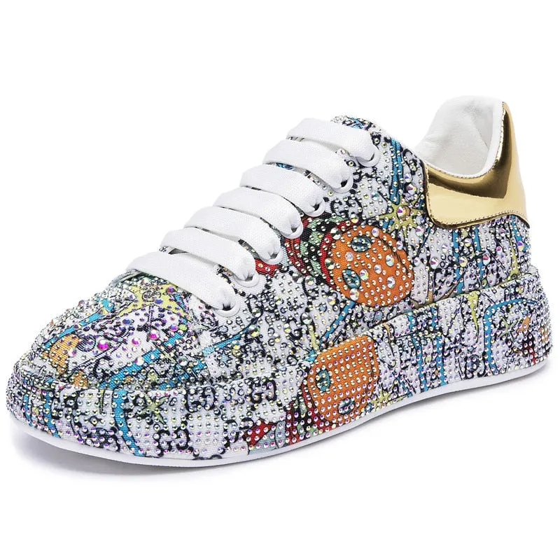 AIYUQI Sneakers Women's Big Size 2021 New Color Rhinestone Fashion Women Loafers Platform Fashion Shiny Women's Shoes