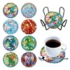 8pcs Diamond Painting Acrylic Pterosaur Coaster Kit with Holder