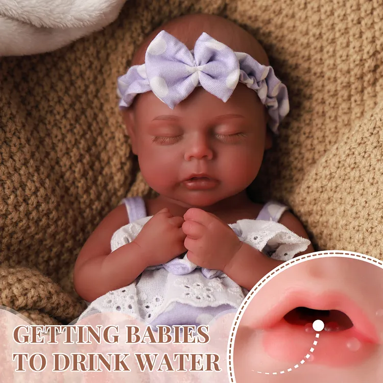 [Drink and Wet System]Babeside Lucy 12" Realistic Silicone Sleeping Baby Little Infant Girl A Loving Present