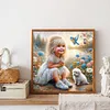 Diamond Painting-DIY Full Round Drill Girl And Dog