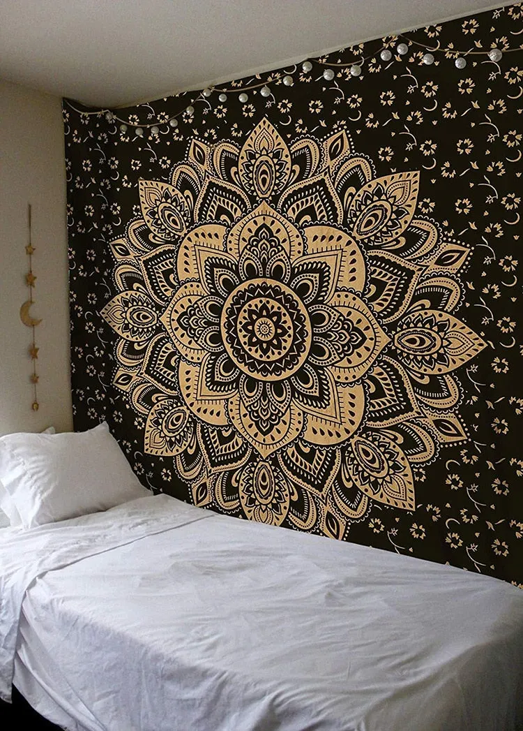 Polyester Mandala Print Tapestry Wall Hanging Carpet Throw Yoga Beach Mat Blanket Large 150*200cm Sleeping pad wall art Tapestry
