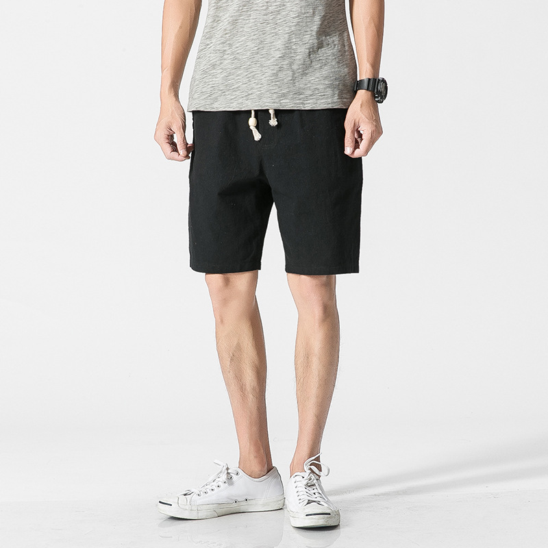 Men's Vintage Pocket Cotton Linen Loose Short Pants  artssus