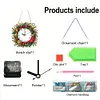 (US Local) DIY Christmas Wreath Diamond Clock Art Pendant Home Wall Decoration Craf