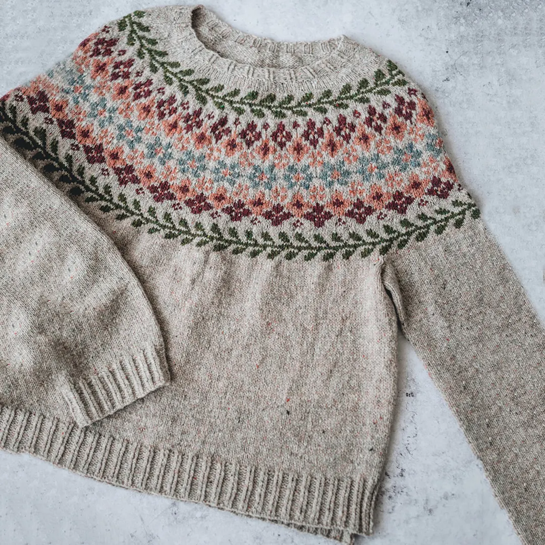 Vintage Tribal Floral Icelandic Comfy Sweater