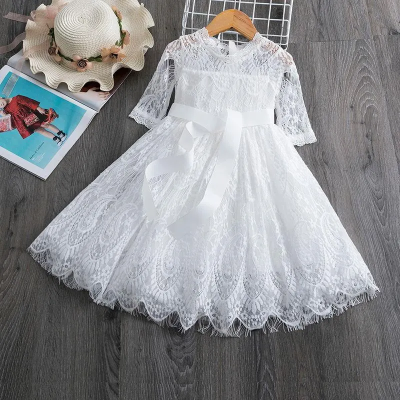 Fairy Spring Girls Dress Full Sleeve Polka Dots Girls Princess Dress Elegant Girls Party Frocks Dress Children Birthday Costume