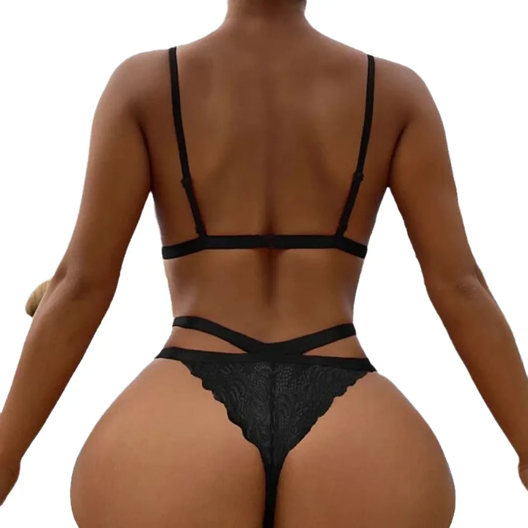 Churchf Hot Sales Of Ebay Sexy Lingerie Sexy Tempting Lace Perspective Two Sets