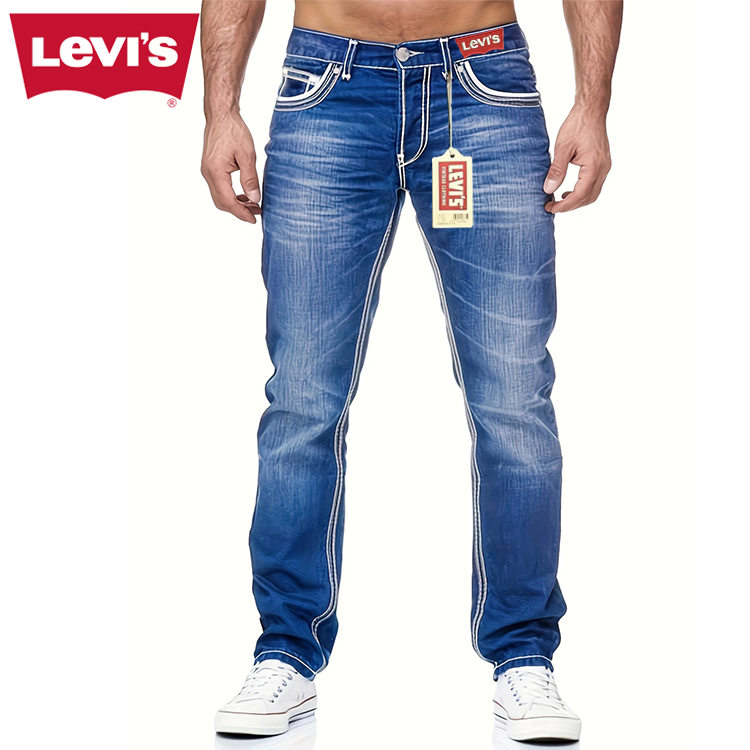 Nowe męskie wygodne, przewiewne, obcisłe jeansy Levi's