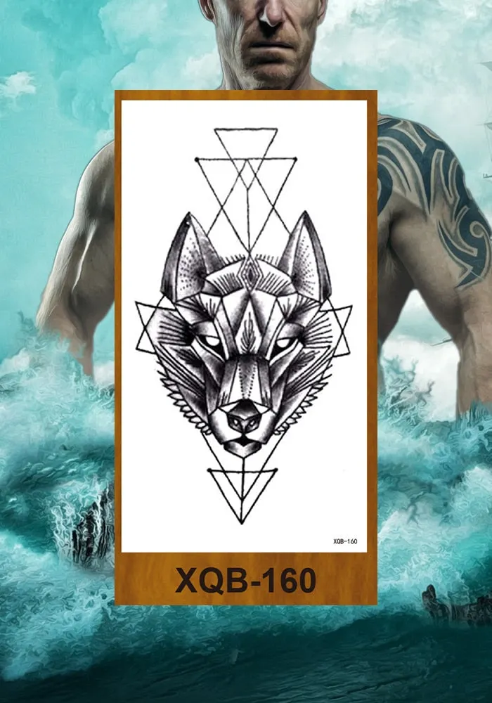 Temporary Tattoo Stickers Snake Bear Owl Fox Mermaid Tiger Wolf Lion King Men Women Girl Arm Body Chest Fake Body Leg Art Tatoo