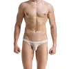 Men's Low Waist Ice Silk Solid Color Brief Panties Breathable Thin Bikini Briefs Underwear