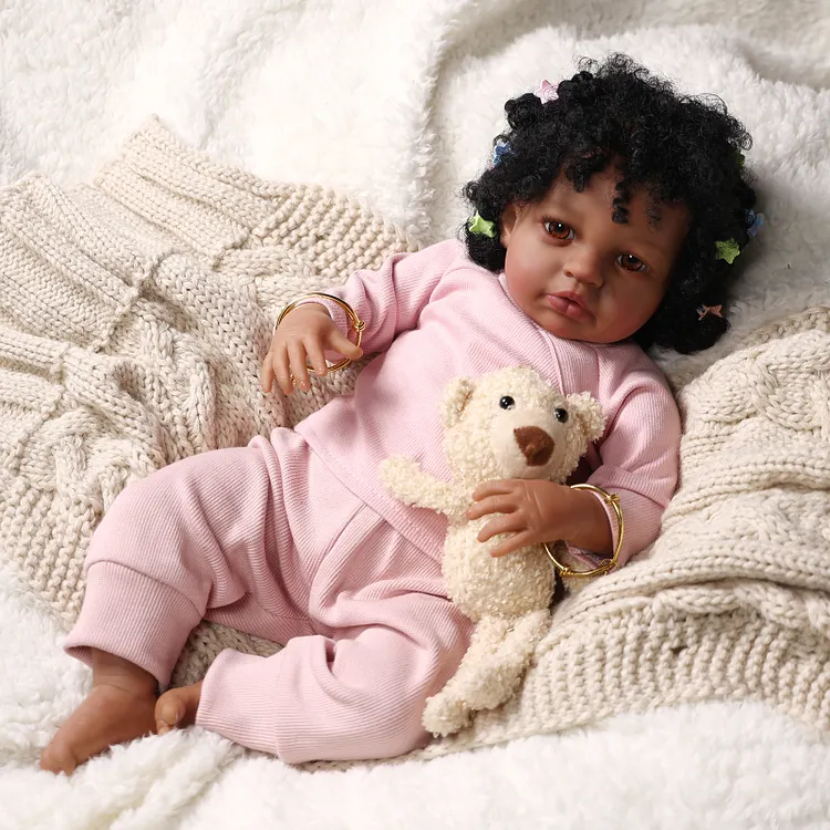 Babeside Quiet Reborn Baby JOJO 20'' African American Toddler Girl Best Gift for Kids