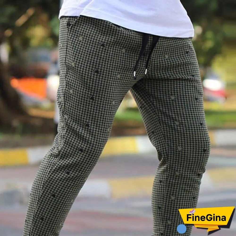 Casual Plaid Trousers