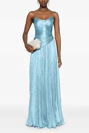 Glamorous Strapless Sleeveless Split Long Prom Dress with Pleated |  Ballbellas