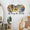 DIY Diamond Painting Double Sided Effect Stained Glass Panel Decorative Home Garden Decoration Hanging Kit(Flower God)