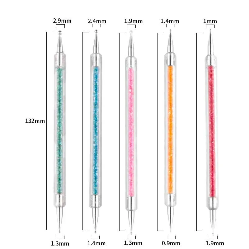 3/5/7/10PCS Multi-Styles Nail Wood Sticks Nail Dotting Pen Nail Brush Kits Nail Art Rhinestones Gems Picking Pen Nail Art Tools-Nail Inspo