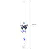 Butterfly Eye Crystal Hanging Light Catcher Pendant Garden Window Decor (B)