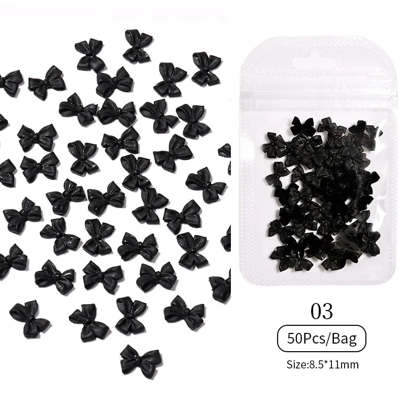 48pcs Mixed Size Aurora Little Bear Nail Art Accessories Resin Kawaii Bear Stereo FlatBack 3D Fashion Fingernail DIY Decoration-Nail Inspo