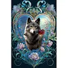 (US Local)Wolf with Rose 5D DIY Full Round Drill Big Size Diamond Painting  Decor Art Craft 40x60cm