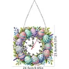 Diamond Painting Acrylic Easter Bunny Clock for Home Wall Decor