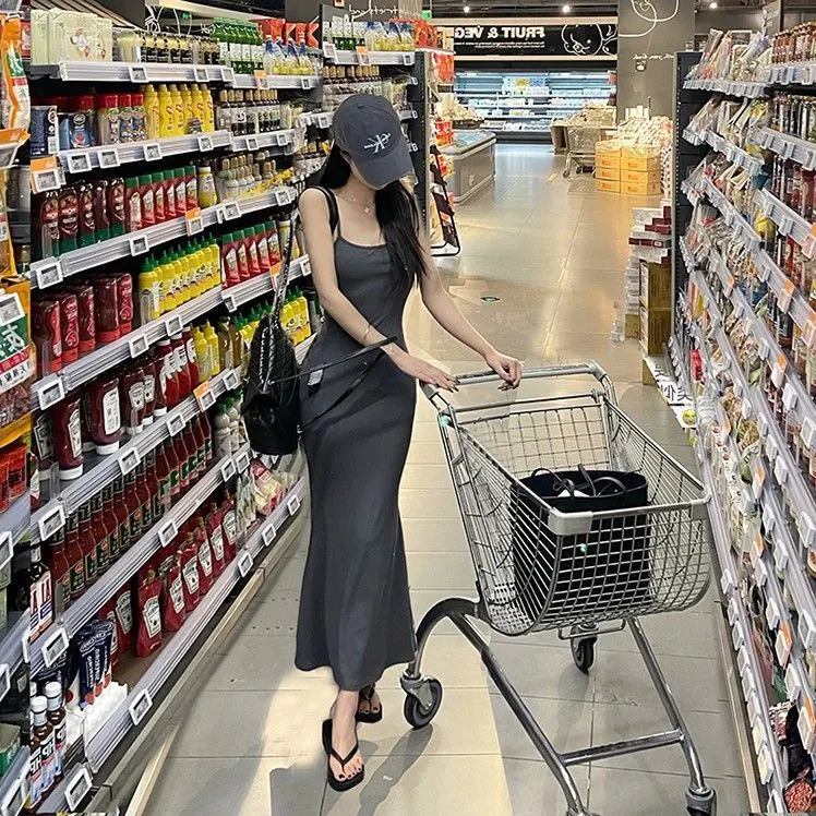 Brownm Brownm Belt Dress Female Summer Sleeveless Accept Waist Pure Desire Sexy Tight Show Thin Senior Feeling Bag Buttock Hot Girl Tight Skirt