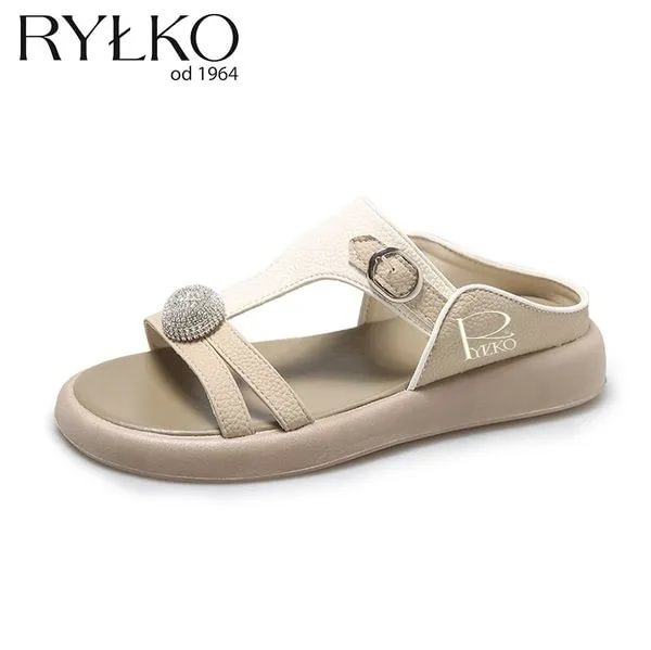 RYLKO&reg; Modne letnie sandały na płaskim obcasie