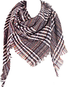 Women's Warm Woollen Scarf Triangle Shawls Winter Scarves Stripe Plaid Scarf