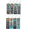 (US Local)8Pcs DIY Dragonfly Diamond Painting Art Bookmarks with Crystal Pendants for Gift