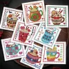(US Local)12Pcs Month DIY Diamond Painting Greeting Card Birthday Gift for Friend