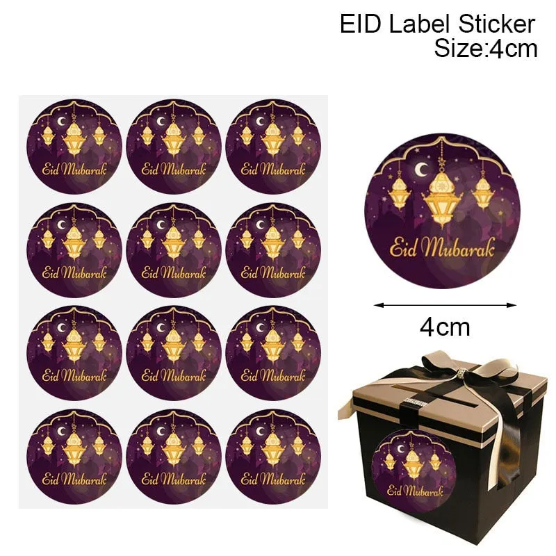 60/120pcs 4cm EID Mubarak Decorations Gift Lable Seal Stickers Islamic Muslim Eid Al Adha Decoration Ramadan Kareem Supplies